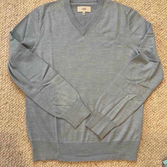 Jack Spade Bleecker Street M Gray/Blue V-Neck Sweater - Picture 4 of 6